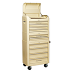 Retro Style Topchest, Mid-Box Tool Chest & Rollcab Combination 10 Drawer - Cream AP28COMBO2