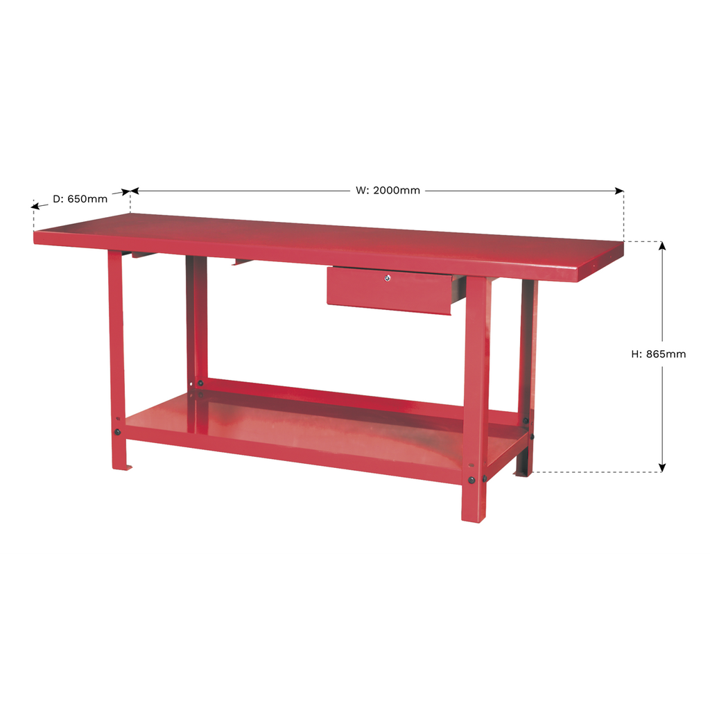 Steel Workbench with Drawer 2m AP3020