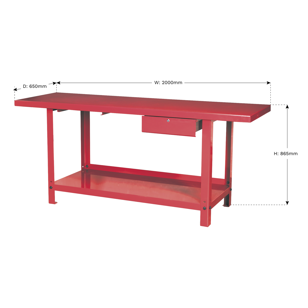 Steel Workbench with Drawer 2m AP3020