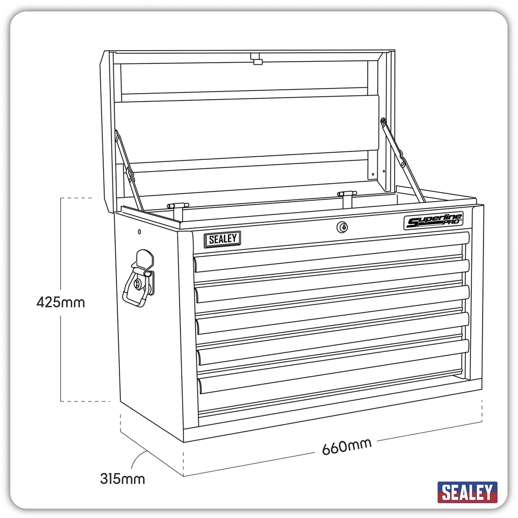 Topchest 5 Drawer - Red AP33059
