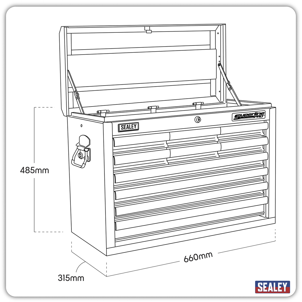 Topchest 10 Drawer - Black AP33109B