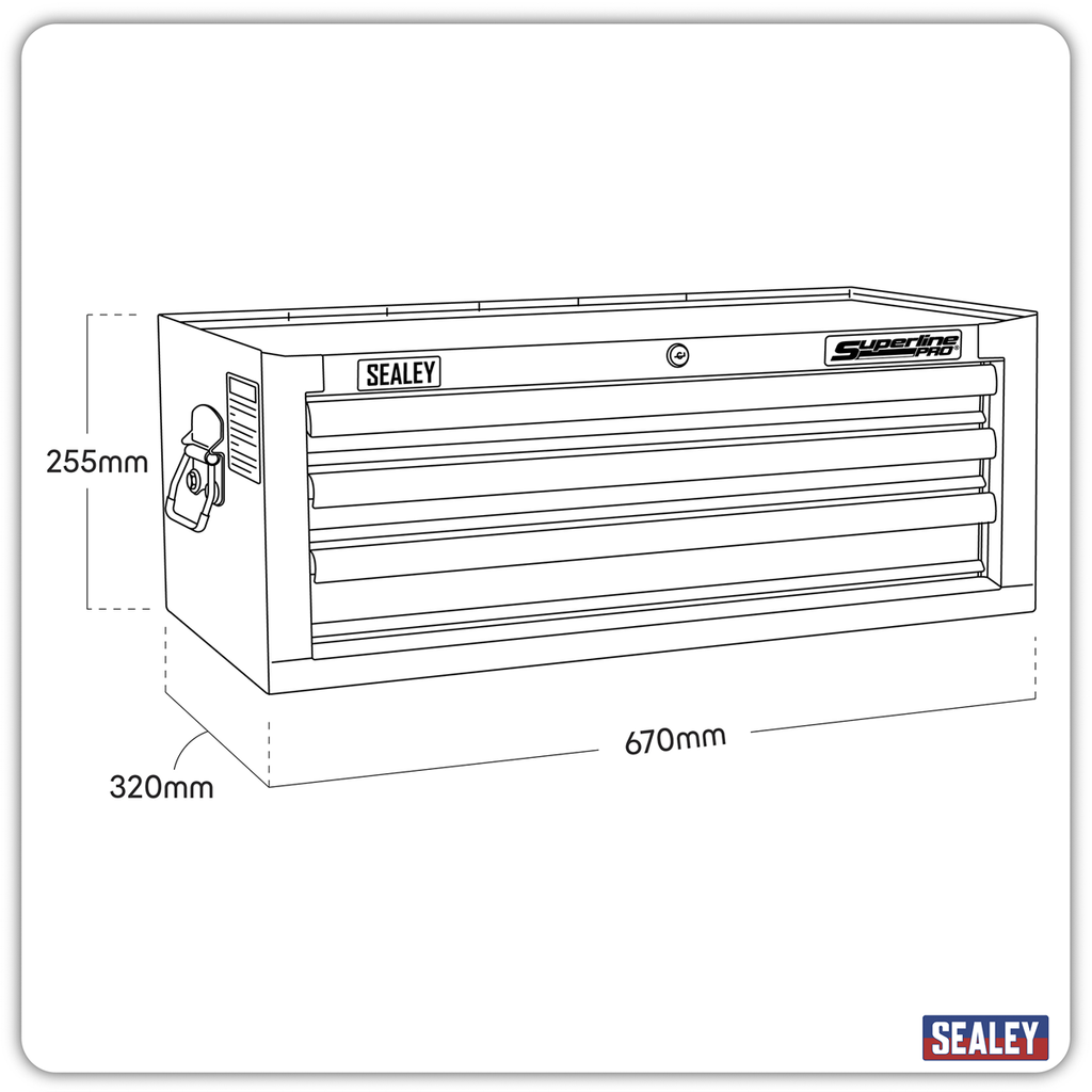 Mid-Box Tool Chest 3 Drawer - Red AP33339
