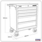 Rollcab 5 Drawer - Black AP33459B