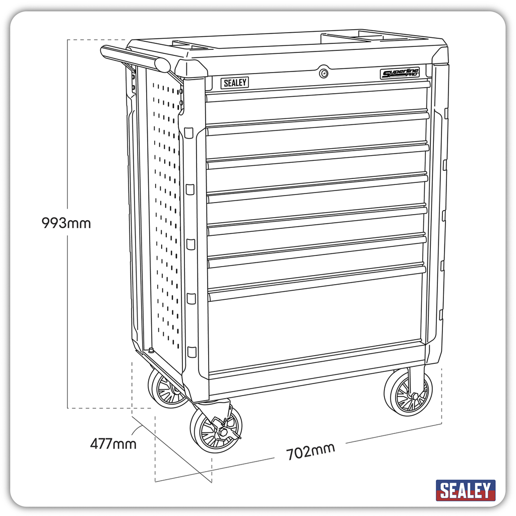 Rollcab 7 Drawer - Red AP3407