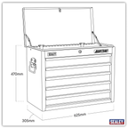 Topchest 5 Drawer - Black/Grey AP3505TB