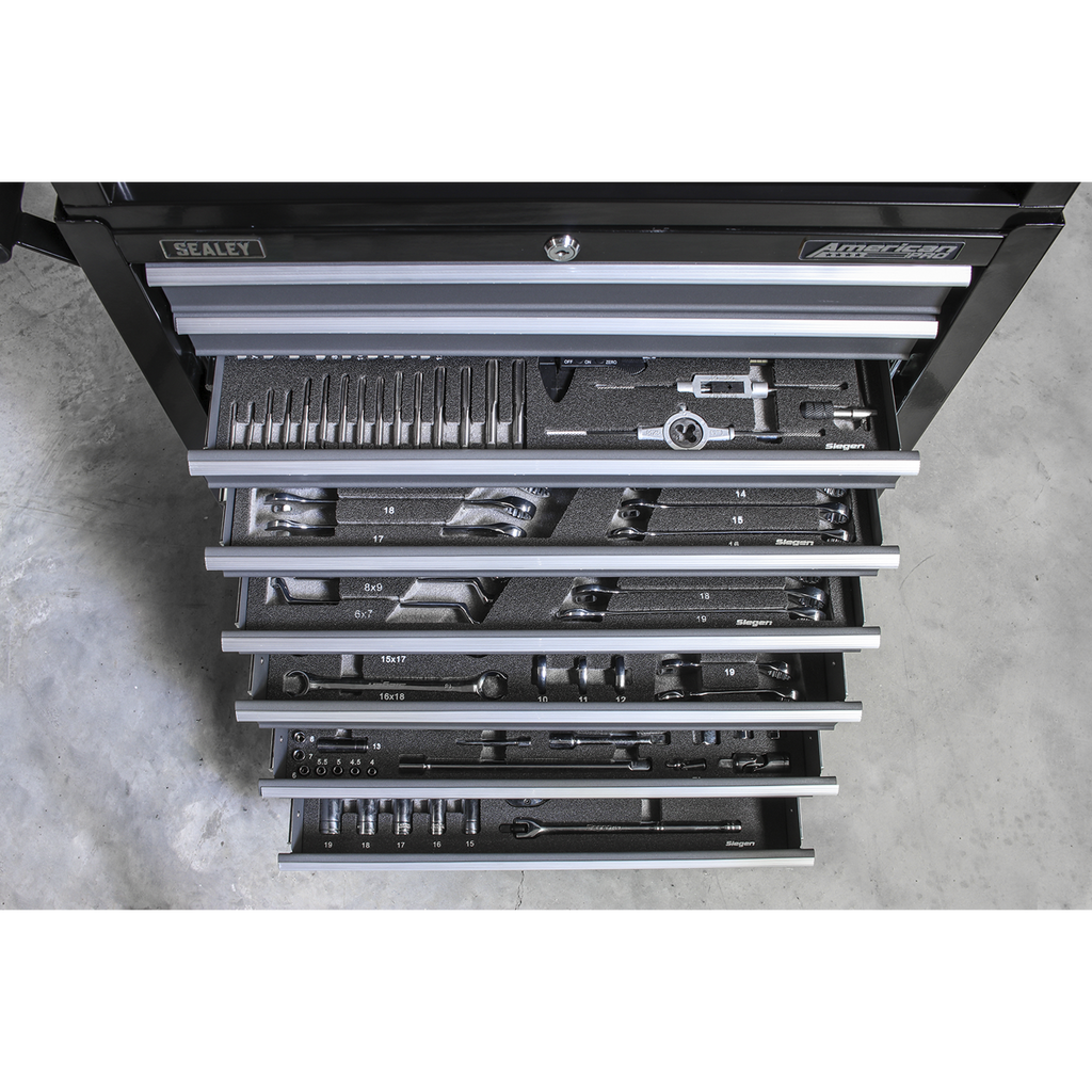 Rollcab 8 Drawer - Black/Grey AP3508TB