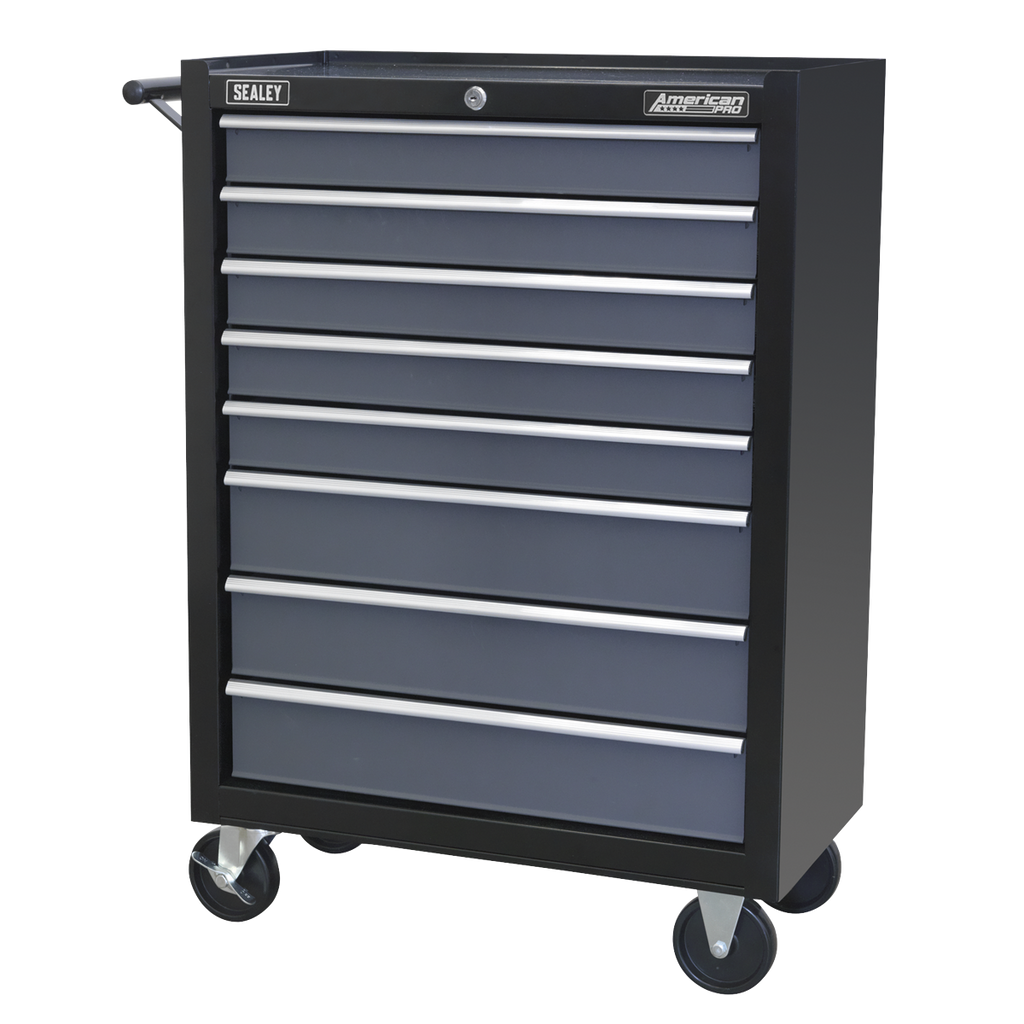 Rollcab 8 Drawer - Black/Grey AP3508TB