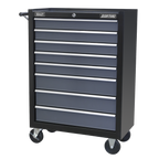 Rollcab 8 Drawer - Black/Grey AP3508TB