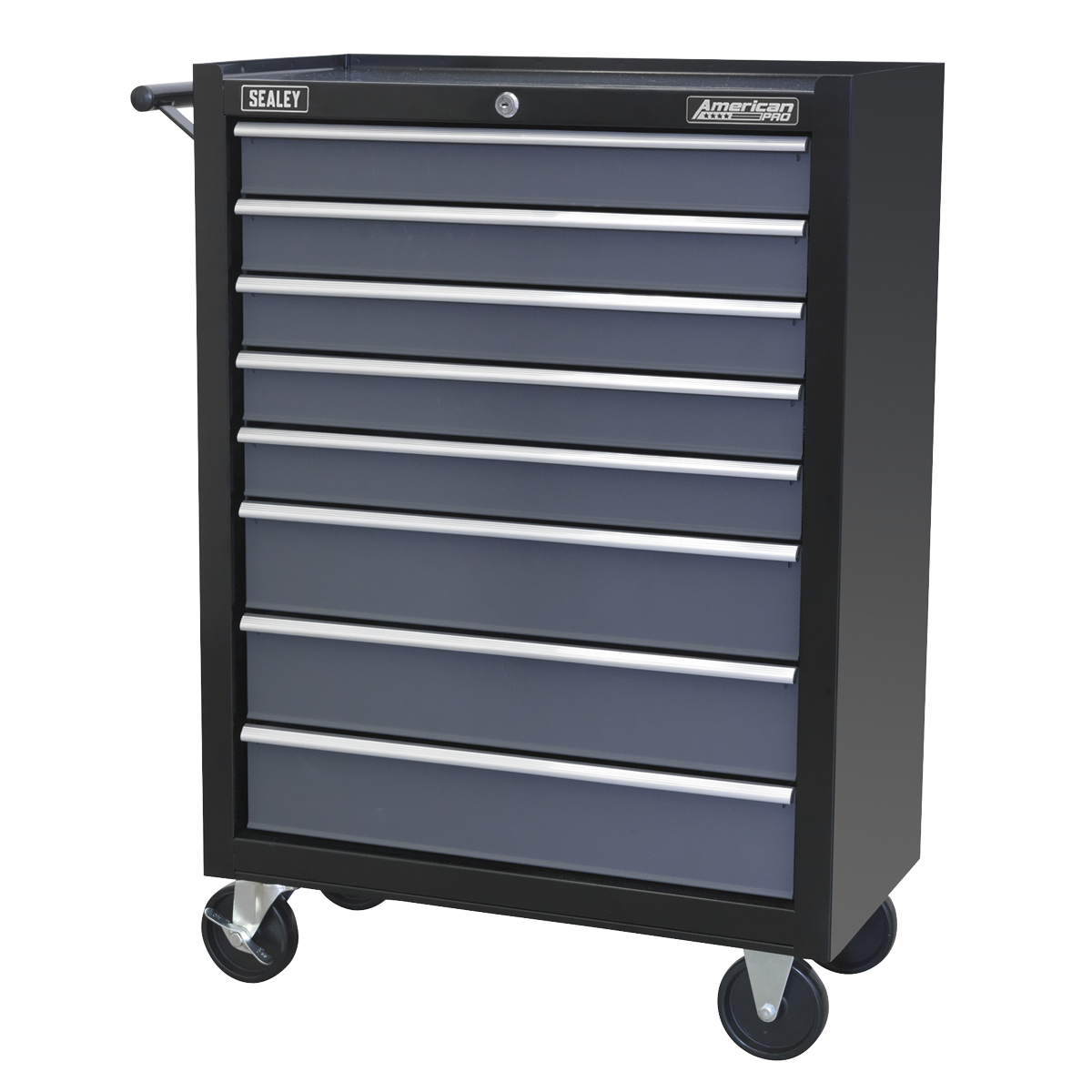Rollcab 8 Drawer - Black/Grey AP3508TB