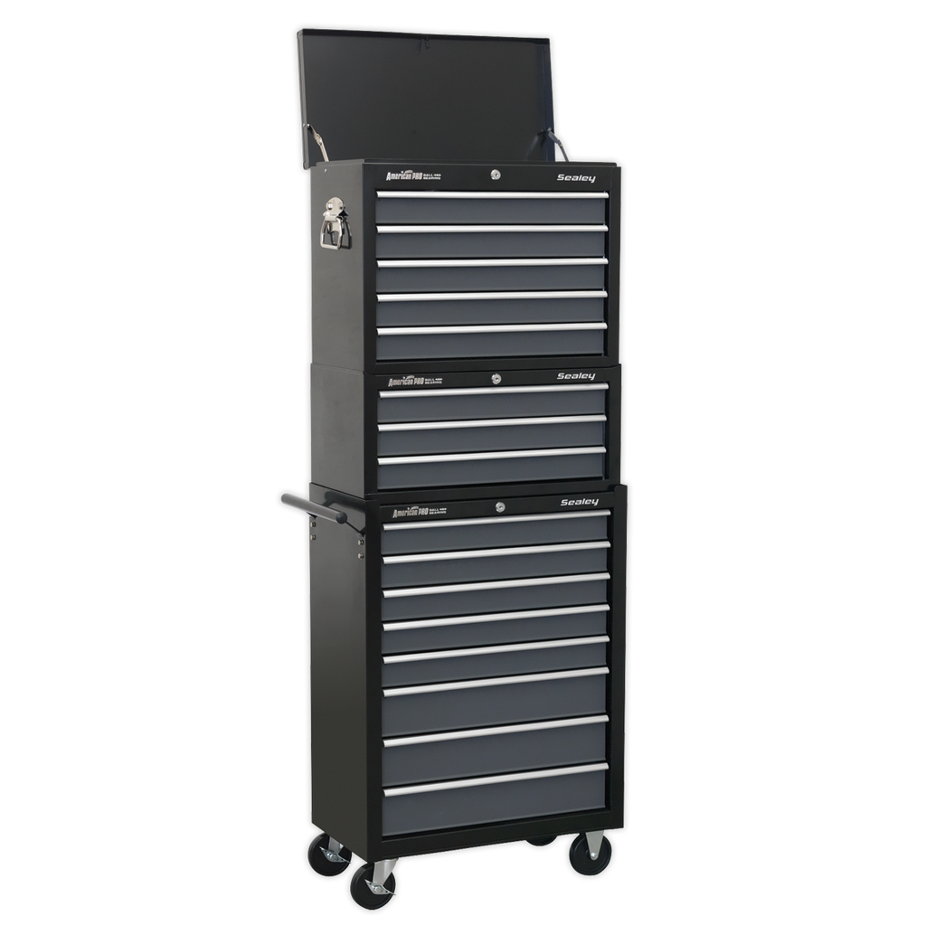 Tool Chest Combination 16 Drawer - Black/Grey AP35STACK