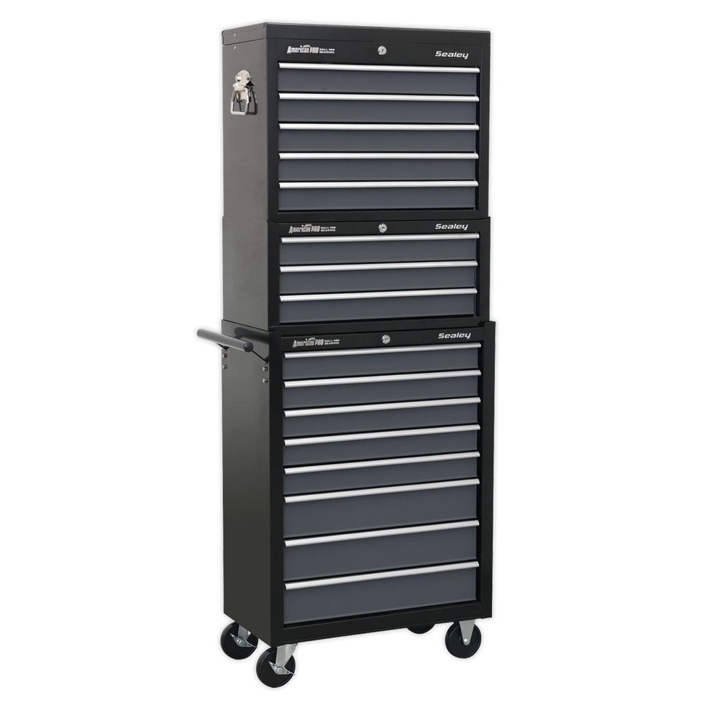 Tool Chest Combination 16 Drawer - Black/Grey AP35STACK