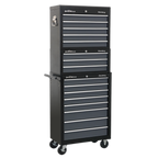 Tool Chest Combination 16 Drawer - Black/Grey AP35STACK
