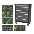 Rollcab 8 Drawer with 145pc Tool Kit - Black/Grey AP35TBCOMBO3