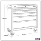 Rollcab with 6 Soft Close Drawers 915mm AP3606BE