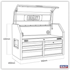 Topchest with 6 Soft Close Drawers & Power Bar 910mm AP3607BE
