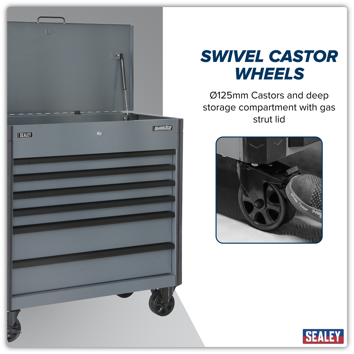 Tool Trolley 6 Drawer - Grey AP366G