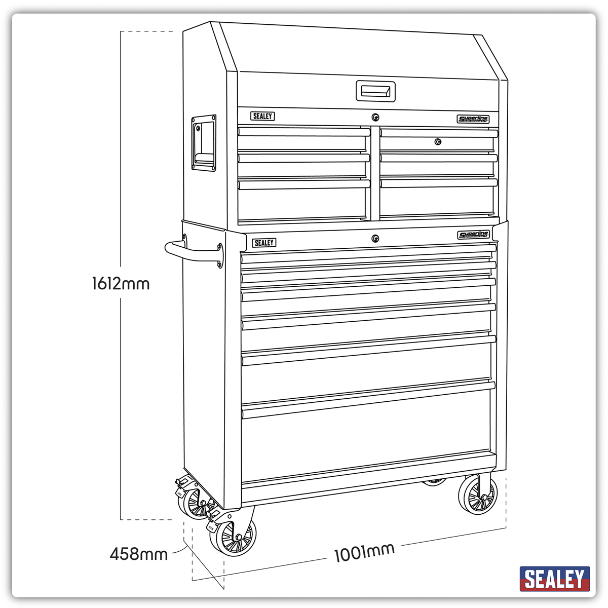 Tool Chest Combination with Power Bar 12 Drawer AP36BESTACK
