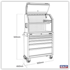 Hutch Toolbox & Rollcab Combo 915mm 6 Drawer AP36HBESTACK