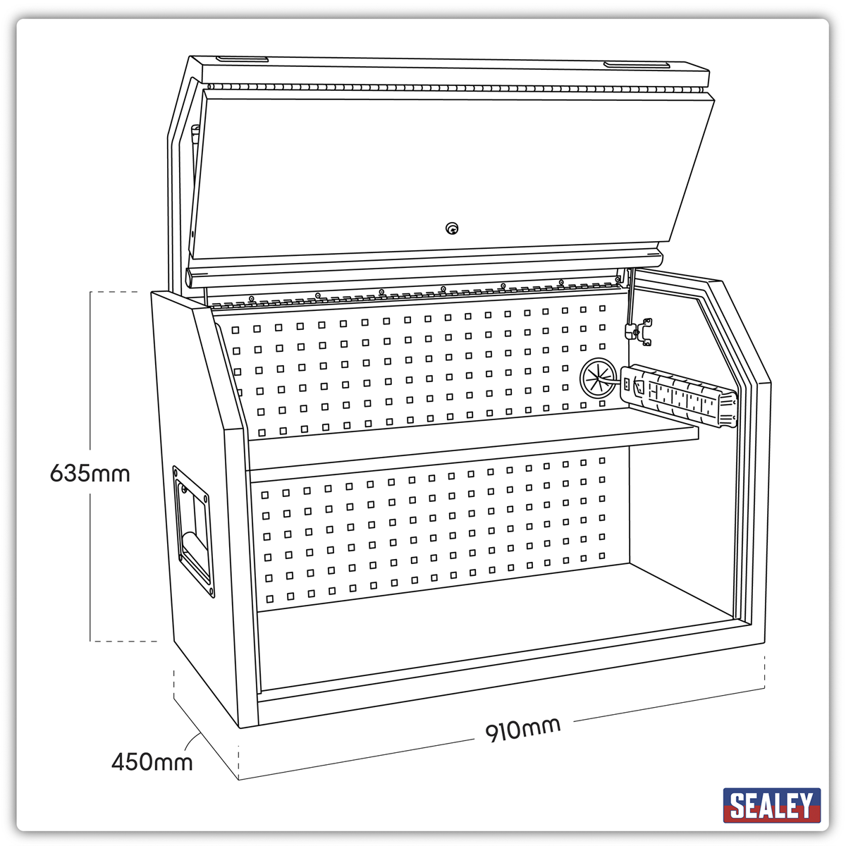 Toolbox Hutch with Power Bar 910mm AP36HBE