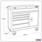 Rollcab 6 Drawer - Black AP4106B