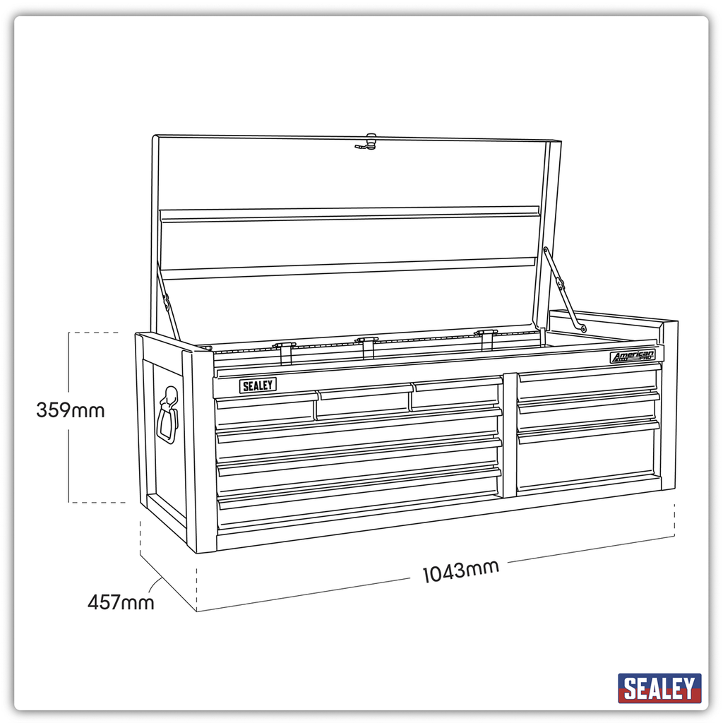Topchest 9 Drawer - Black AP4109B
