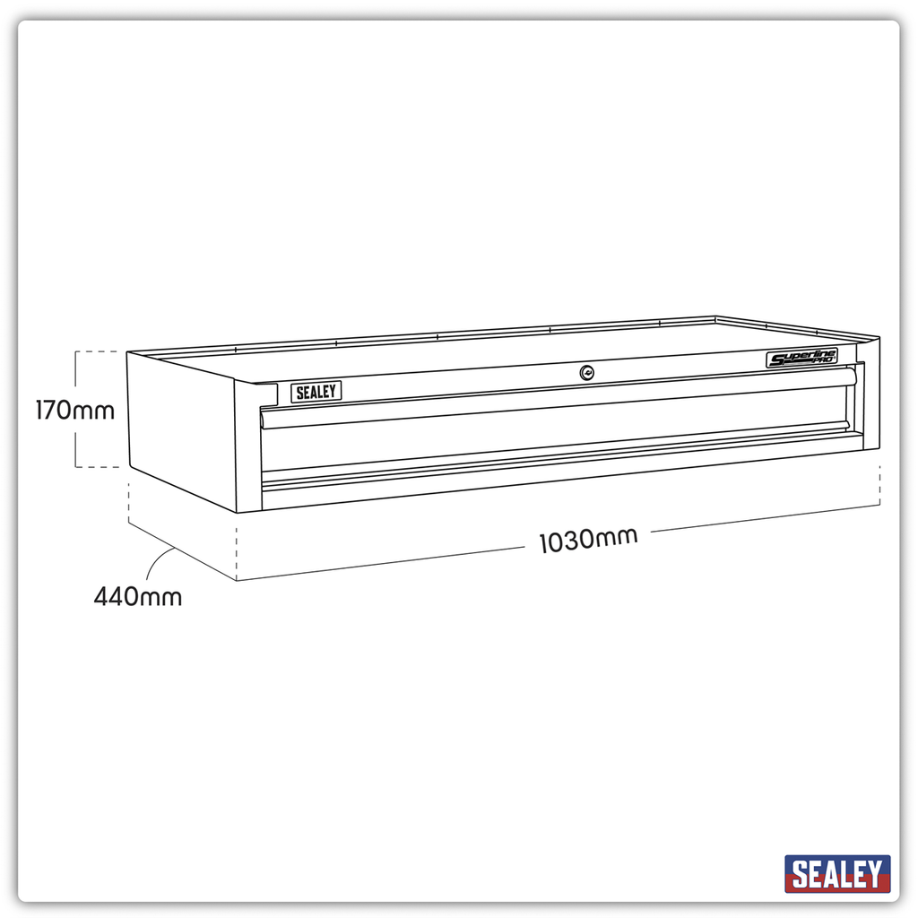 Heavy-Duty Mid-Box Tool Chest with Drawer - Black AP41119B