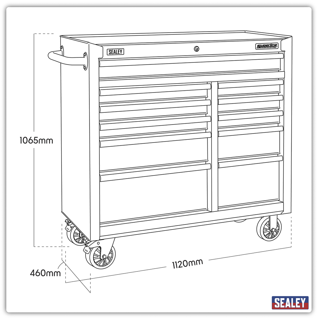 Rollcab with 11 Soft Close Drawers 1040mm AP4111BE