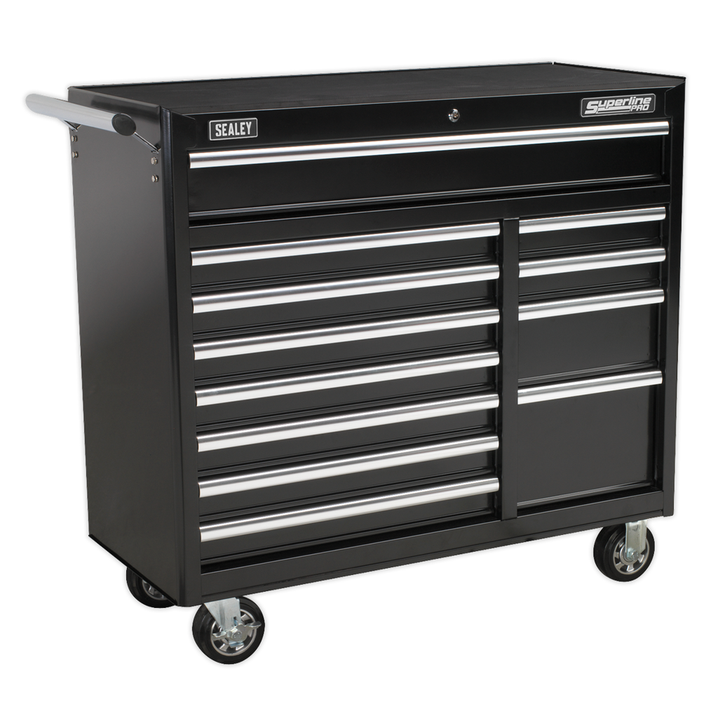 Heavy-Duty Rollcab 12 Drawer - Black AP41120B