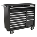Heavy-Duty Rollcab 12 Drawer - Black AP41120B