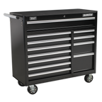 Heavy-Duty Rollcab 12 Drawer - Black AP41120B