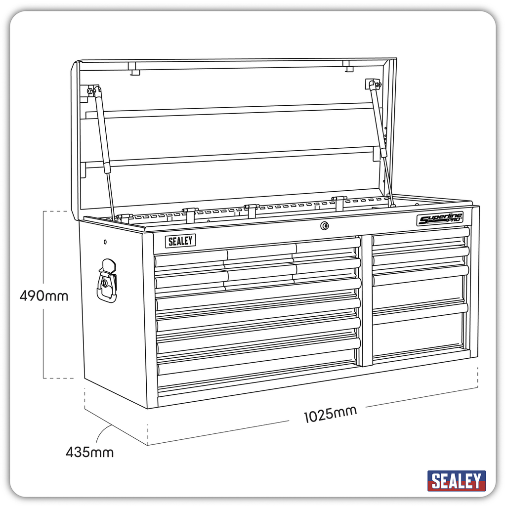 Heavy-Duty Topchest 14 Drawer - Black AP41149B