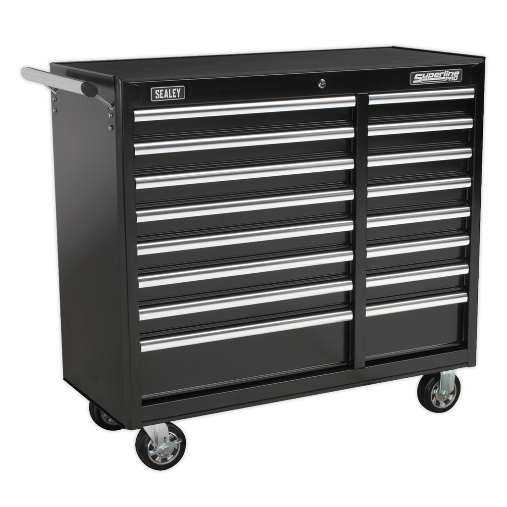 Heavy-Duty Rollcab 16 Drawer - Black AP41169B