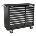 Heavy-Duty Rollcab 16 Drawer - Black AP41169B