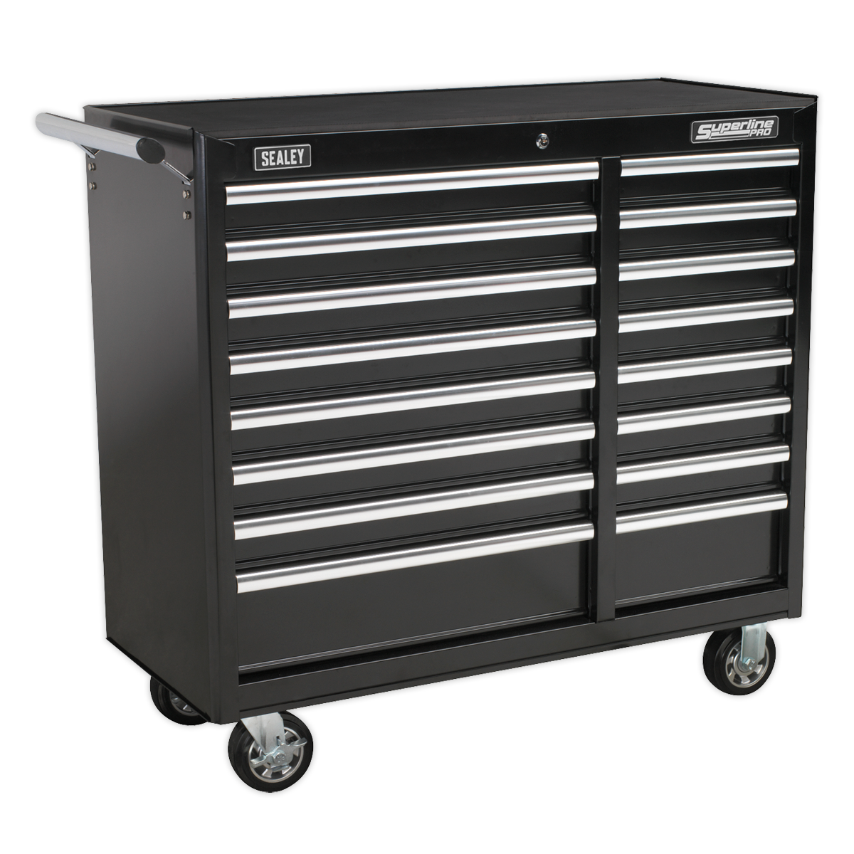 Heavy-Duty Rollcab 16 Drawer - Black AP41169B