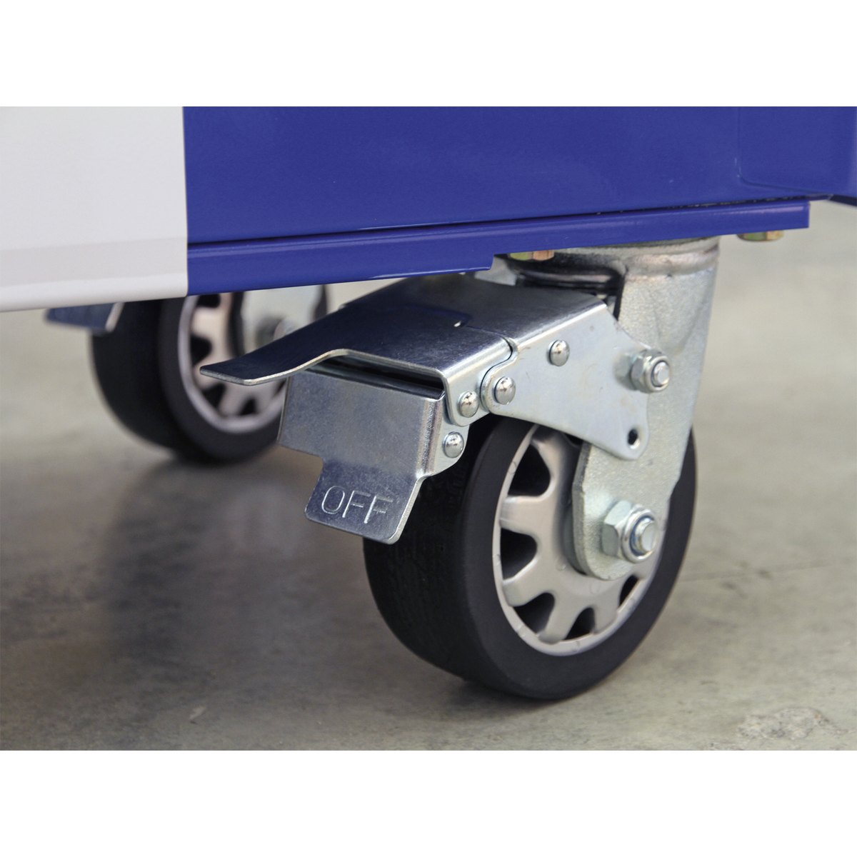 Retro Style Wide Rollcab 6 Drawer - Blue with White Stripes AP41206BWS