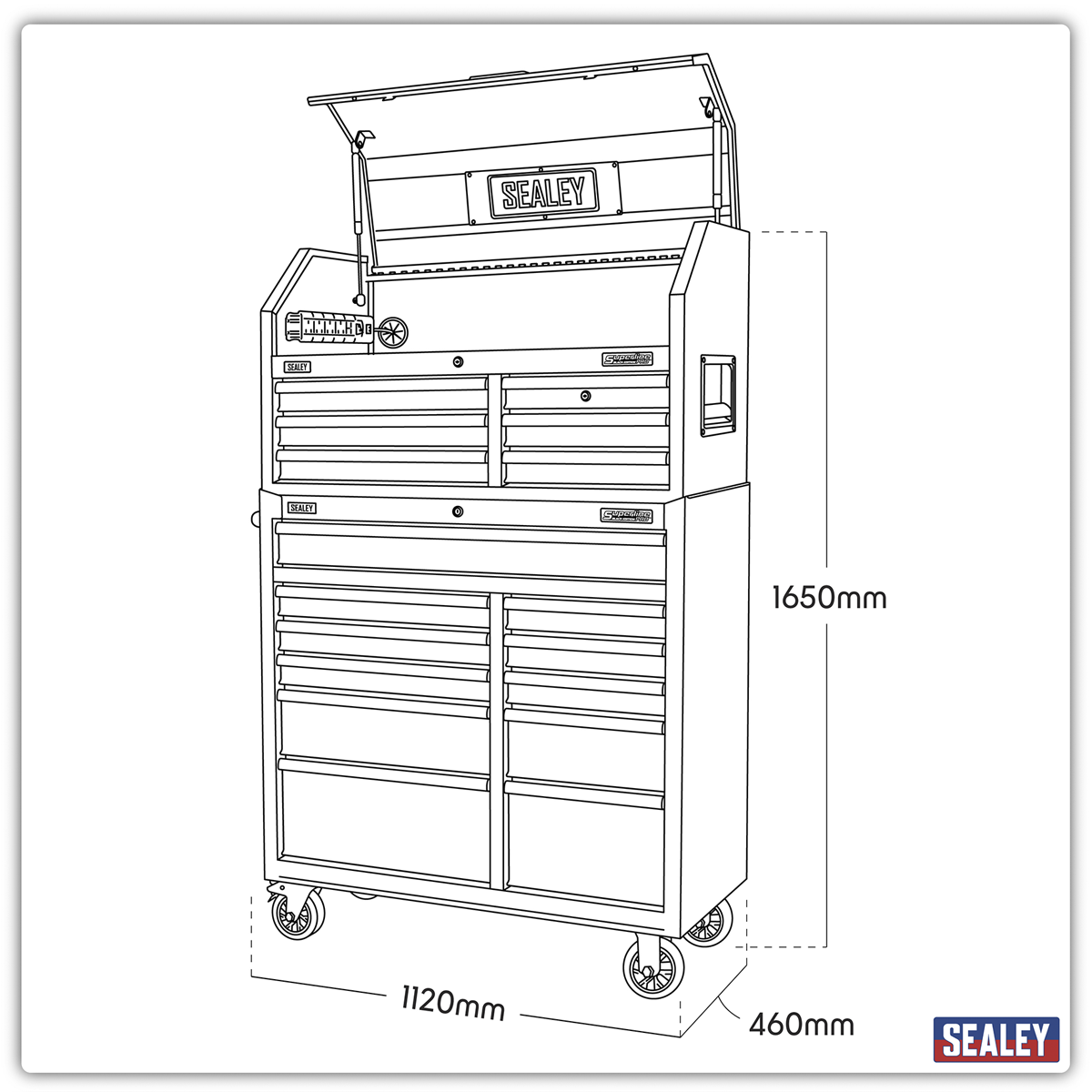 Tool Chest Combination with 17 Soft Close Drawers & Power Bar AP41BESTACK