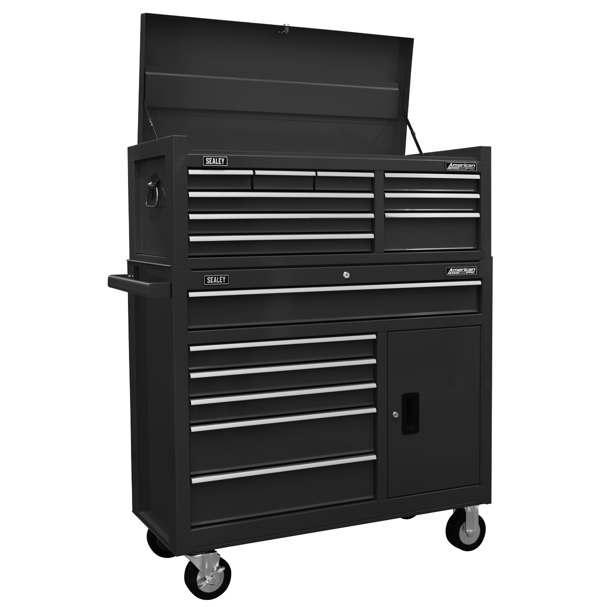 Topchest & Rollcab Combination 15 Drawer - Black AP41STACKB