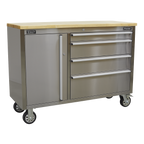 Mobile Stainless Steel Tool Cabinet 4 Drawer AP4804SS