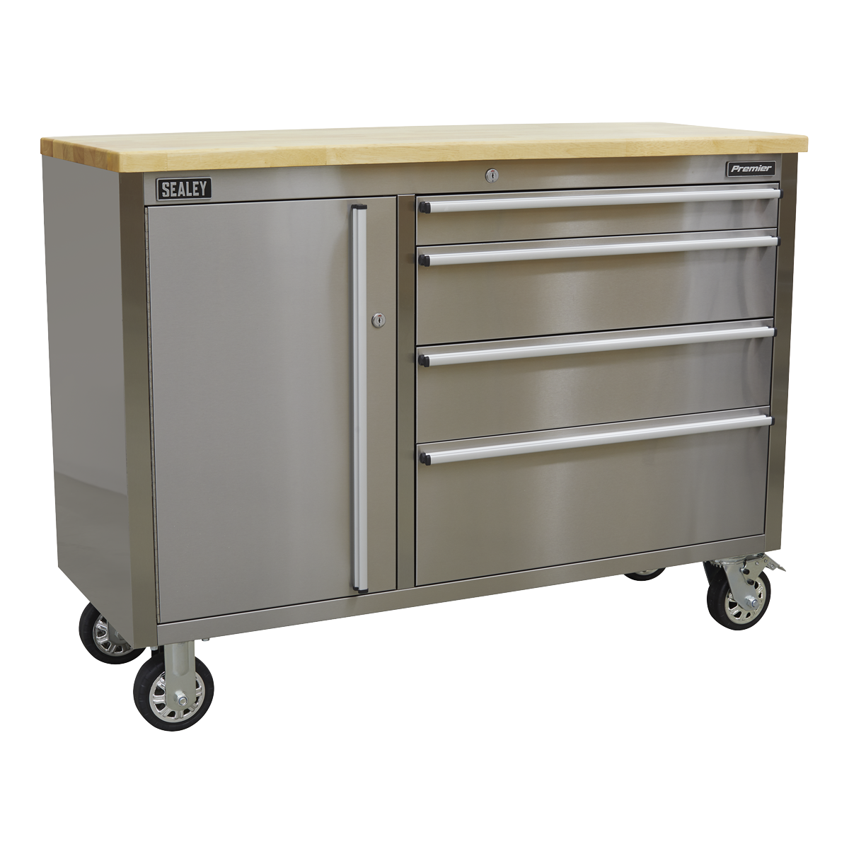 Mobile Stainless Steel Tool Cabinet 4 Drawer AP4804SS