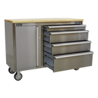 Mobile Stainless Steel Tool Cabinet 4 Drawer AP4804SS