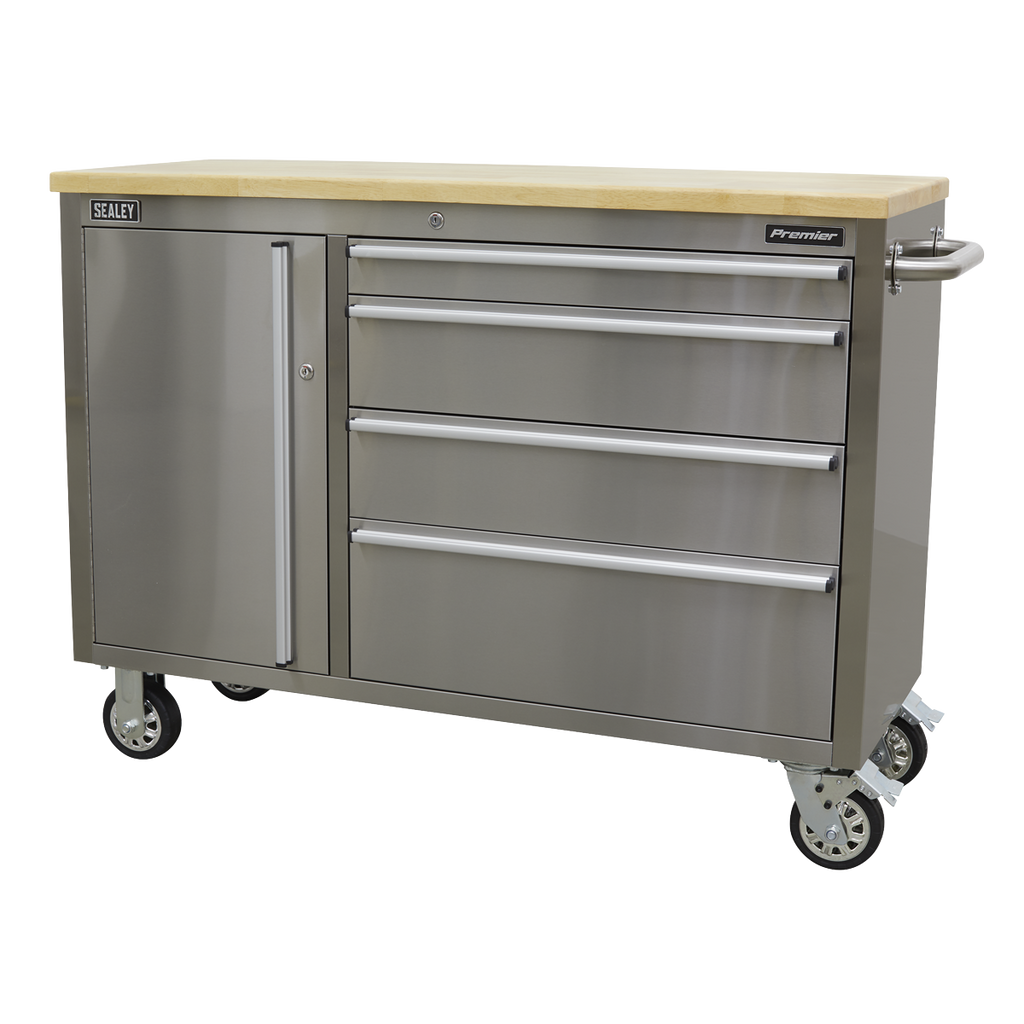 Mobile Stainless Steel Tool Cabinet 4 Drawer AP4804SS