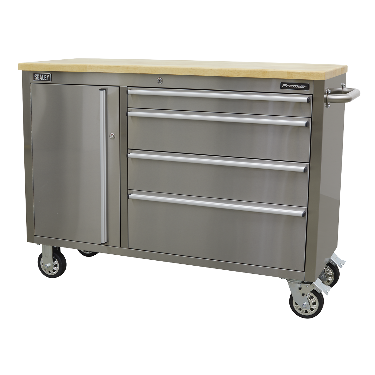 Mobile Stainless Steel Tool Cabinet 4 Drawer AP4804SS