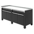Heavy-Duty Workbench with Galvanized Steel Worktop, 2 Drawers, 2 Cupboards & Power Strip 2m AP5020GS