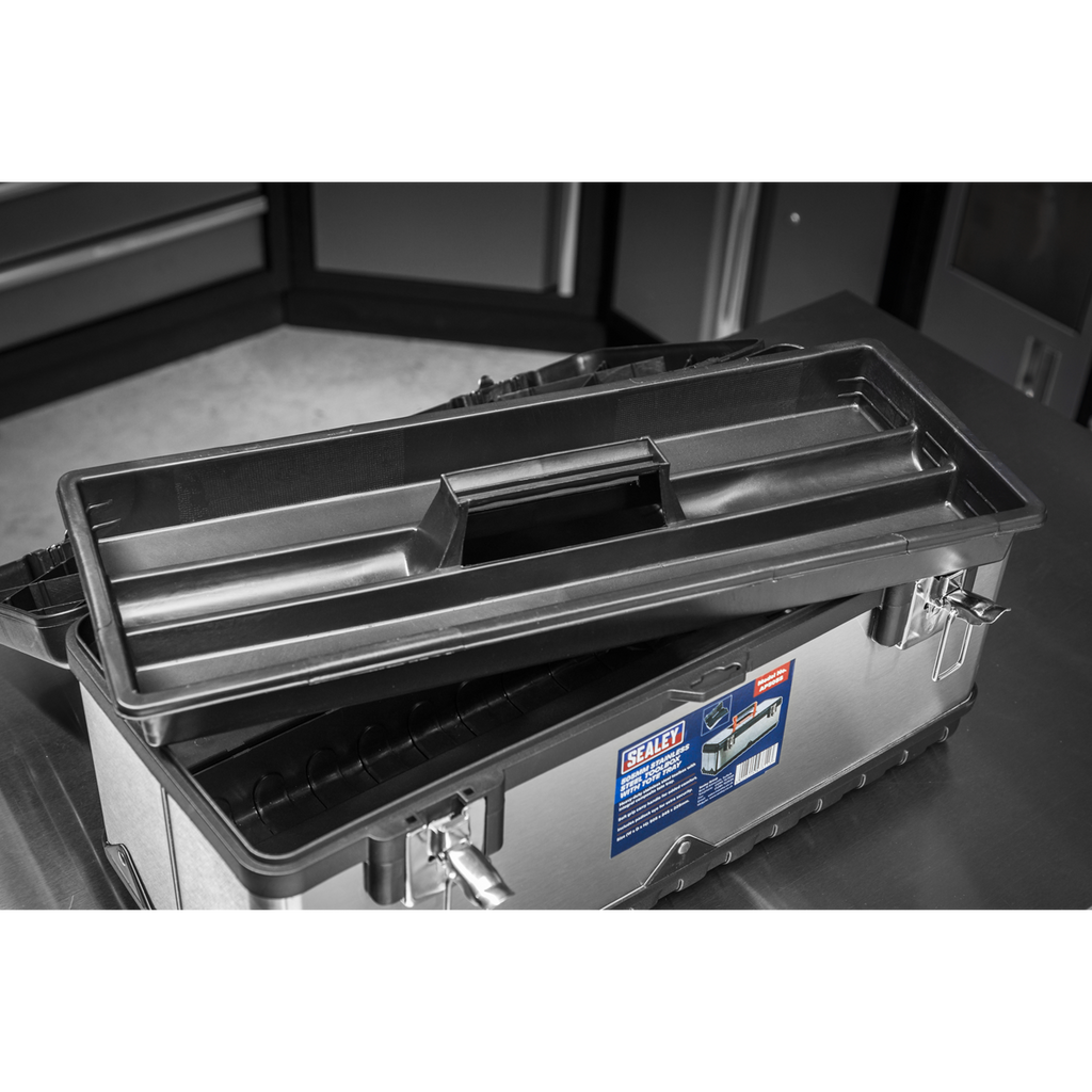Stainless Steel Toolbox with Tote Tray 505mm AP505S