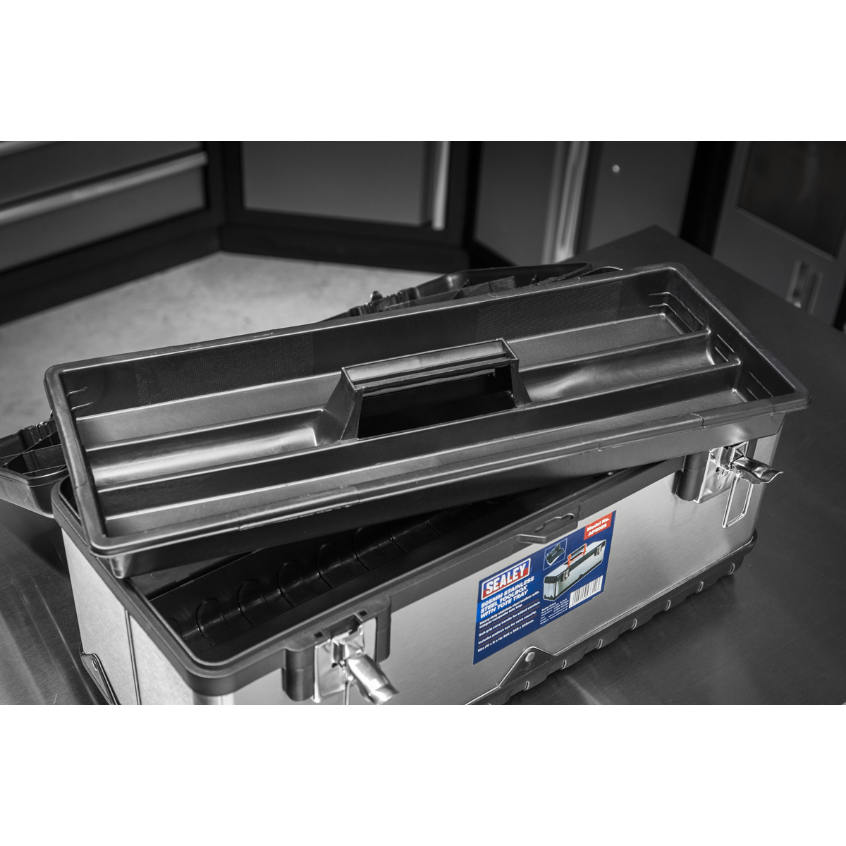 Stainless Steel Toolbox with Tote Tray 505mm AP505S