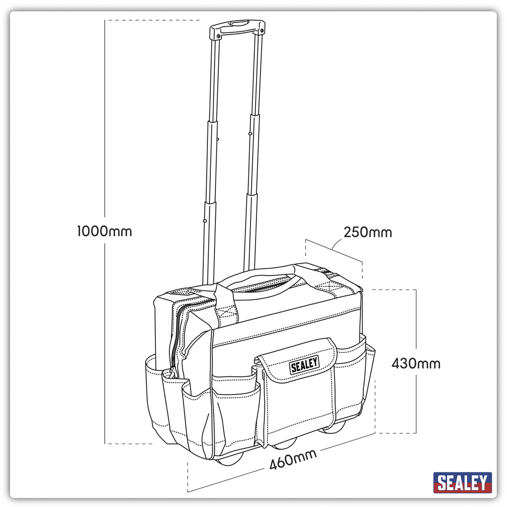 Heavy-Duty Tool Storage Bag on Wheels 450mm AP512