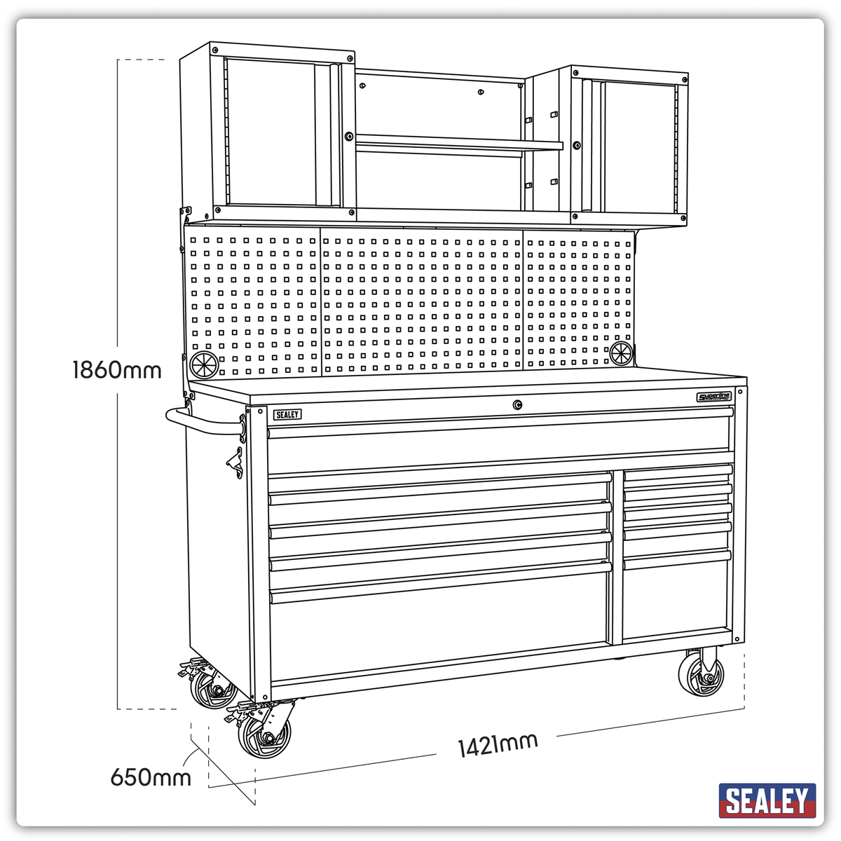 Mobile Workstation 10 Drawer AP5210BE