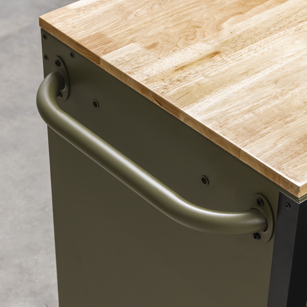 Mobile Trolley with Wooden Worktop & Power Bar 10 Drawer 1320mm AP5210KBE