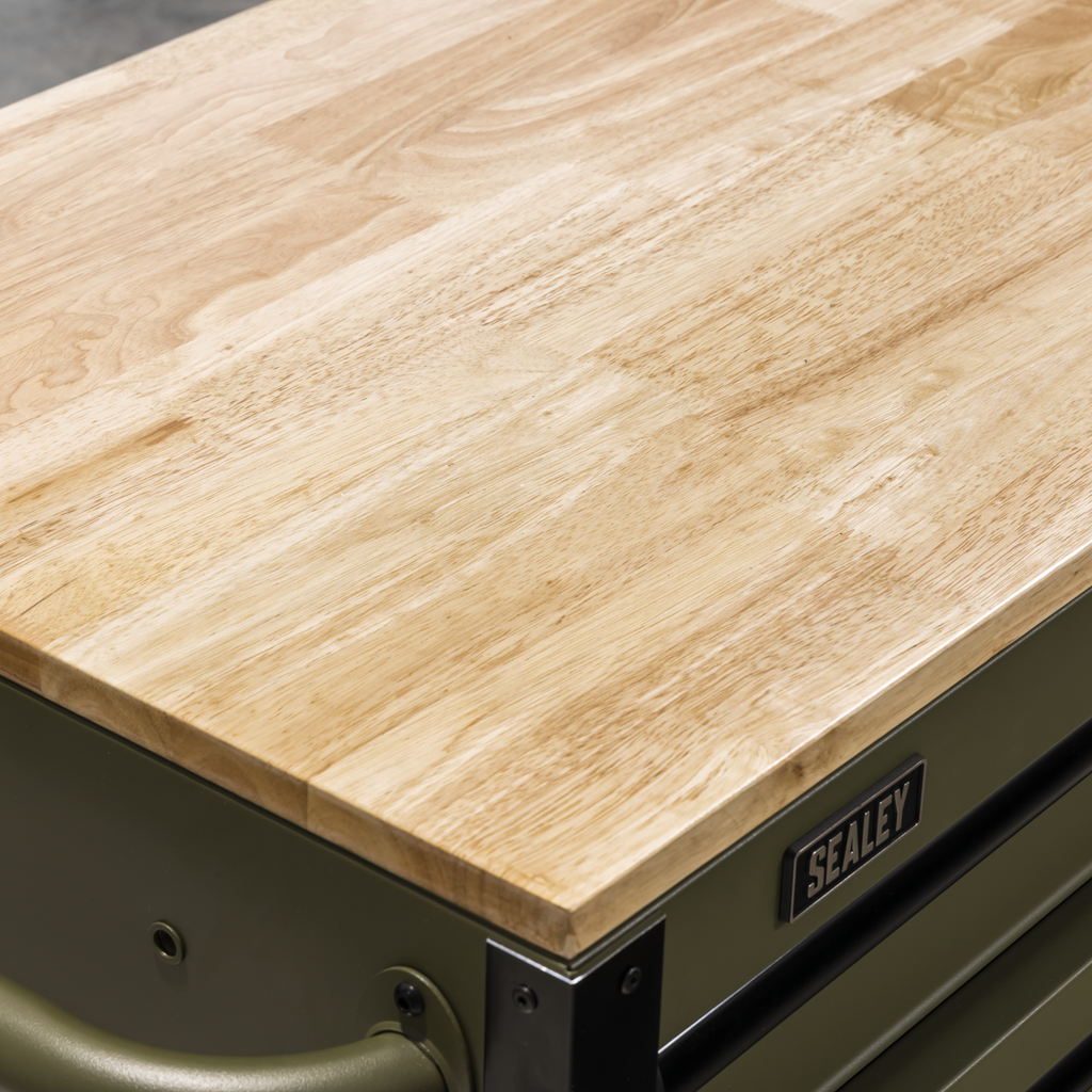 Mobile Trolley with Wooden Worktop & Power Bar 10 Drawer 1320mm AP5210KBE