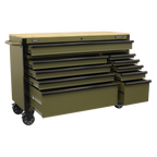 Mobile Trolley with Wooden Worktop & Power Bar 10 Drawer 1320mm AP5210KBE